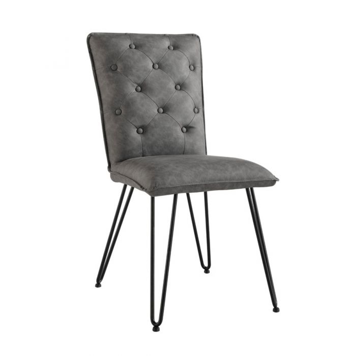Boston Studded Back Chair With Hairpin, Black Hairpin Dining Chairs